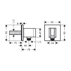 Cot conector cu suport para dus Hansgrohe Fixfit crom lucios - Img 2