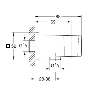 Cot de iesire dus Grohe Euphoria Cube cu suport para antracit periat Hard Graphite - Img 4