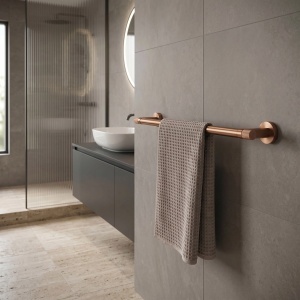 Cuier de baie, bara prosop, Rea Ori Brush Copper - Img 2