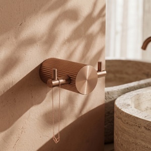 Cuier de baie dublu Rea Solo Brush Copper 64104A - Img 4