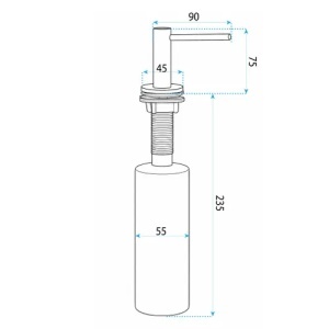 Dispenser detergent cu fixare pe chiuveta Rea DEX Brush Copper - Img 4