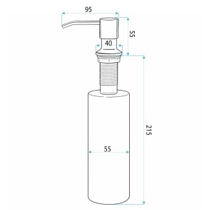 Dispenser detergent cu fixare pe chiuveta Rea LON Brush Copper - Img 4