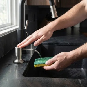 Dispenser detergent cu fixare pe chiuveta Rea LON Brush Nickel - Img 2
