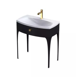 Dulap baza pentru lavoar Oristo Louis 82 x 48 cm 1 sertar picioare incluse negru lucios