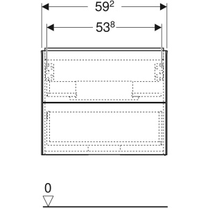 Dulap baza suspendat Geberit One alb mat 60 x 47 x 50 cm cu 2 sertare - Img 2