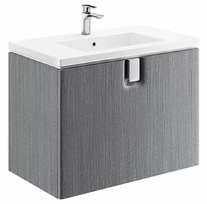 Dulap baza suspendat pentru lavoar Kolo Twins gri argintiu 80 x 46 cm