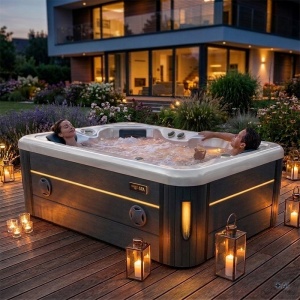 Jacuzii pentru exterior SPA405 interior alb perlat si exterior antracit 195 x 140 cm - Img 12