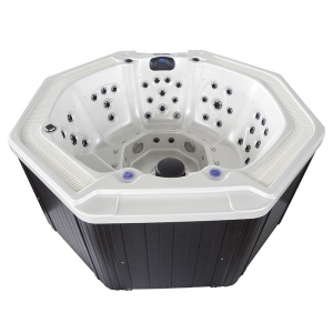 Jacuzzi de gradina alb, rotund exterior antracit PRO 107 pentru 6 persoane 220 x 200 x 97 cm - Img 13