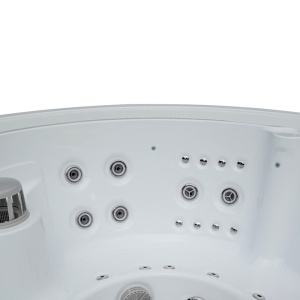 Jacuzzi de gradina SPA 540 cu vas din marmura alba exterior antracit 240 x 240 cm - Img 6