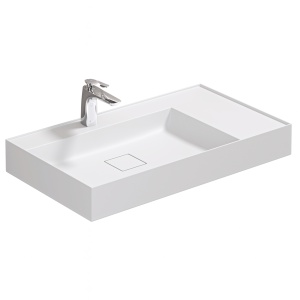 Lavoar baie alb din conglomerat cu gaura baterie Veldman Capri 80 x 46 cm