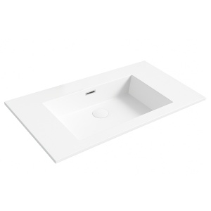 Lavoar baie incastrat din conglemerat, alb, Veldman Lotus 60 x 46 cm