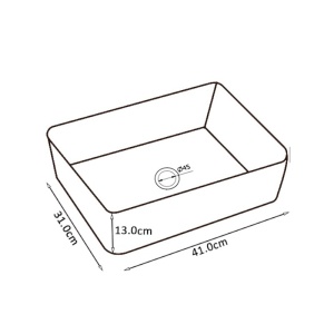 Lavoar ceramic dreptunghiular cu fixare pe blat Luxo Black Gloss 41 x 31 cm - Img 14