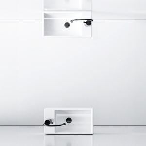 Lavoar ceramic dreptunghiular cu montaj pe blat Luci White Gloss 40 x 20 cm - Img 8