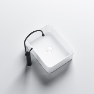 Lavoar ceramic dreptunghiular cu montaj pe blat Luxo White Gloss 41 x 31 cm - Img 4