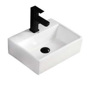 Lavoar ceramic dreptunghiular cu montaj pe blat Viva White Gloss 40 x 30 cm - Img 8