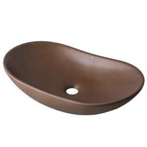 Lavoar ceramic oval cu montaj pe blat Lavi Brown Matt 62 x 36 cm - Img 14