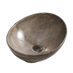 Lavoar ceramic oval cu montaj pe blat Lumo Beige Gloss 33 x 45 cm
