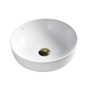 Lavoar ceramic rotund cu montaj pe blat Fino White Gloss 41 x 15 cm - Img 7