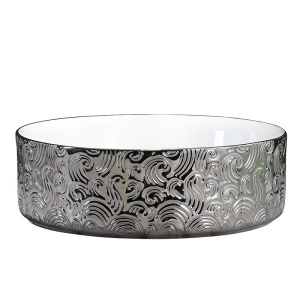 Lavoar ceramic rotund cu montaj pe blat Lava Silver 36 x 12 cm - Img 12