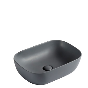 Lavoar De Blat PRO TOKYO DARK GREY, Dimensiuni 45.5 X 32 X 14 Cm, Forma Dreptunghiulara, Ceramica Sanitara, Gri Inchis, Finisaj Mat - Img 5