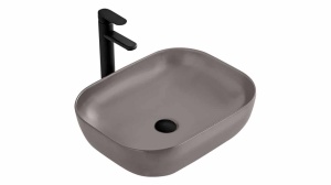 Lavoar De Blat REA BELINDA, Dimensiuni 45.5 X 32.5 X 13.5 Cm, Forma Dreptunghiulara, Ceramica Sanitara, Gri, Finisaj Mat - Img 1