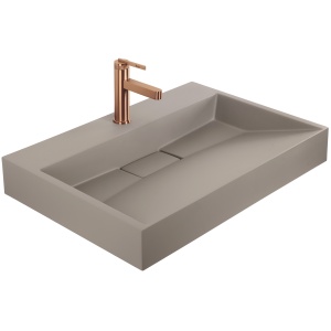 Lavoar din compozit cu cadru metalic Rea Goya Taupe mat 70 cm - Img 4