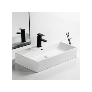 Lavoar pe blat alb cu gaura baterie Veldman Quadro 60 x 36 cm - Img 4