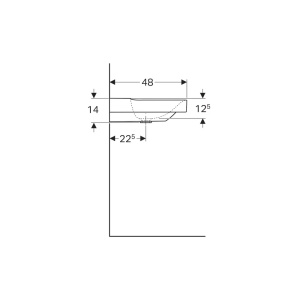 Lavoar pe blat cu orificiu baterie stanga/dreapta 120 cm Geberit Xeno 2 alb - Img 5
