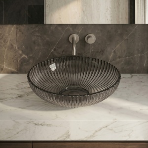 Lavoar pe blat din sticla Alavia Crystal Graphite - Img 5