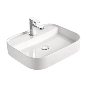 Lavoar pe blat Fluminia Juno alb 55 cm - Img 1