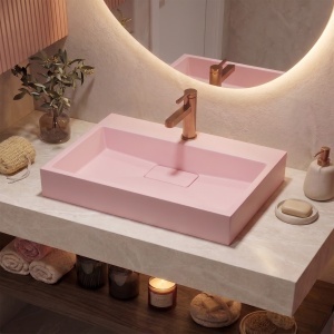 Lavoar pe blat Goya Pink roz 60 cm - Img 5