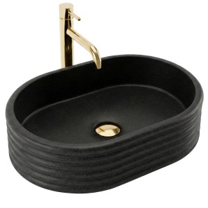Lavoar pe blat Rea Nicoletta Black negru mat compozit