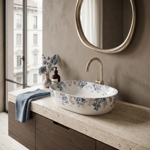 Lavoar pe blat Veronica Shiny ceramic oval multicolor - Img 4
