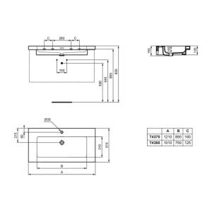 Lavoar pe mobilier Ideal Standard Atelier Extra alb mat 101 cm - Img 10