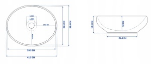 Lavoar pentru blat Alb Auriu Sofia, Dimensiune 41.5x33.5x13.5 cm - Img 5