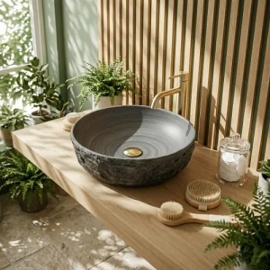 Lavoar rotund cu montaj pe blat Rea Babilon Silver - Img 2
