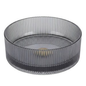 Lavoar rotund din sticla frezata cu caneluri si montaj pe blat Brillant Black 36 x 12 cm - Img 15