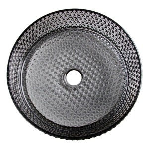 Lavoar rotund din sticla frezata cu montaj pe blat Brillant Black Platinium Gloss 40 x 12 cm - Img 9