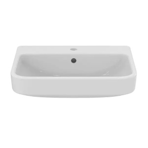 Lavoar semiincastrat Ideal Standard i.life B alb lucios SmartGuard 55 cm cu orificiu baterie si preaplin - Img 5