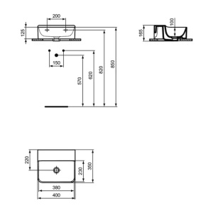 Lavoar suspendat Ideal Standard Atelier Conca alb lucios 40 cm - Img 12