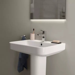 Lavoar suspendat Ideal Standard i.life B alb lucios SmartGuard 55 cm cu orificiu baterie si preaplin - Img 7