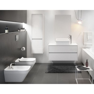 Mobilier baie suspendat Cersanit Crea pentru lavoar pe blat alb 100 x 45 cm - Img 4