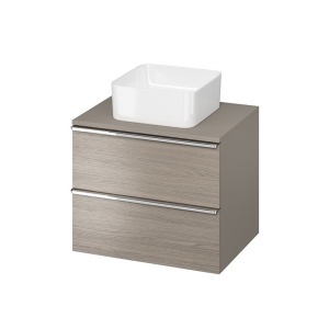 Mobilier baie suspendat pentru lavoar pe blat Cersanit Virgo 60 cm gri stejar