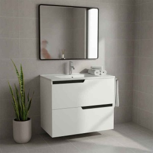 Mobilier pentru lavoar incastrat Fluminia Bari 60 alb mat 60 x 46 cm - Img 2