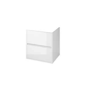 Mobilier suspendat pentru lavoar Cersanit Crea alb lucios 60 cm cu 2 sertare - Img 2