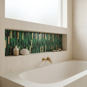 Mozaic pentru perete Rea Black-Green P14456 30x30cm - Img 3