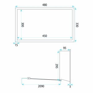 Nisa Incastrata pentru baie cu iluminare LED, cupru periat, 30x45 cm - Img 10