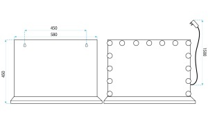 Oglinda cu LED Hollywood White 58 x 45 cm - Img 10