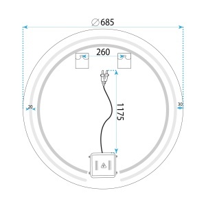 Oglindă LED cu dezaburire 70cm Modern - Img 10