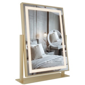 Oglindă LED Lumi Gold 30x40cm cu 3 temperaturi de culoare